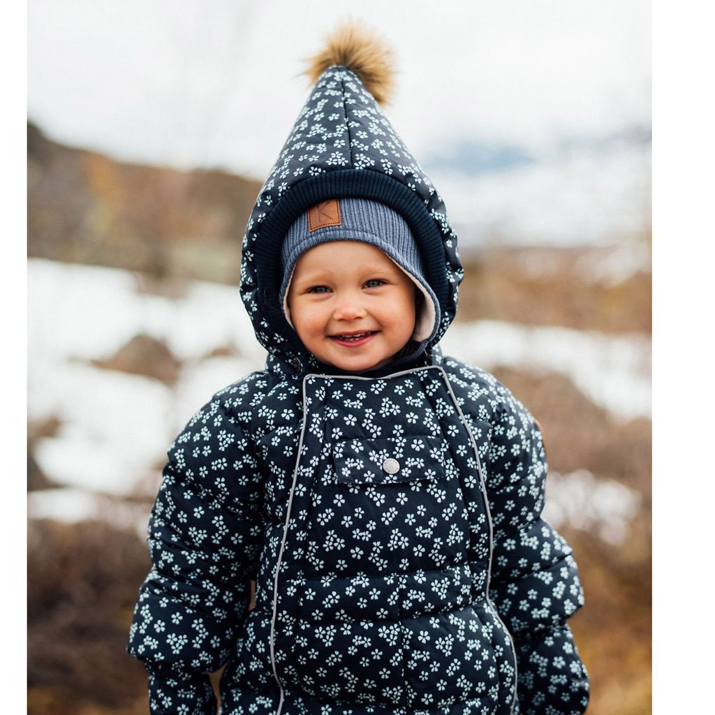 Kuling | navy sakura flower Val d'Isere snow suit | Ingrid & Emil