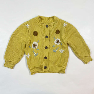 Bobo Choses yellow hand embroidered cardigan ca2-3Y 1