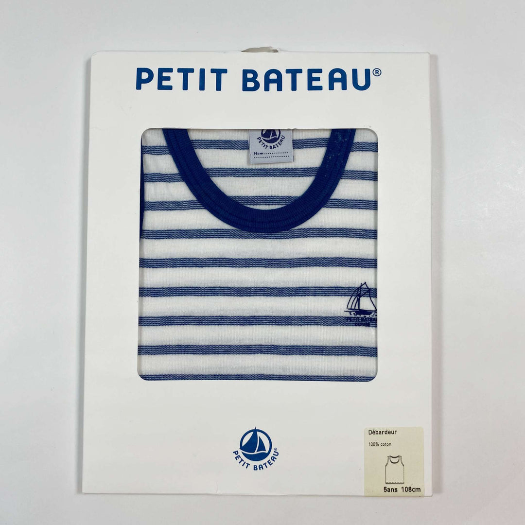 Petit Bateau blue striped sleeveless undershirt Second Season 5Y/108 1