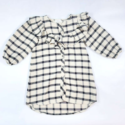 My Little Cozmo beige checked flannel dress 3Y 1