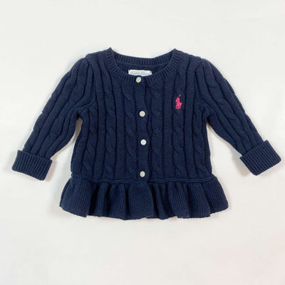 Ralph Lauren navy cable knit baby cardigan 6M 1
