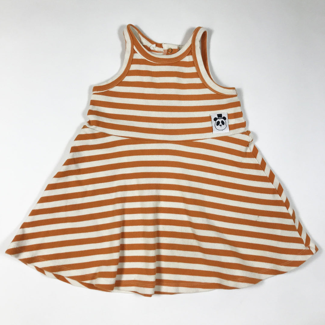 Mini Rodini orange stripe rib tank dress 80-86