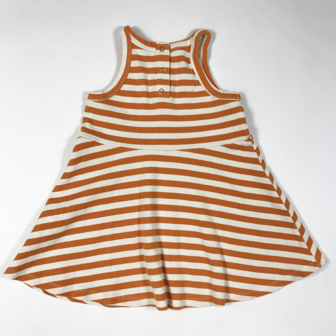 Mini Rodini orange stripe rib tank dress 80-86