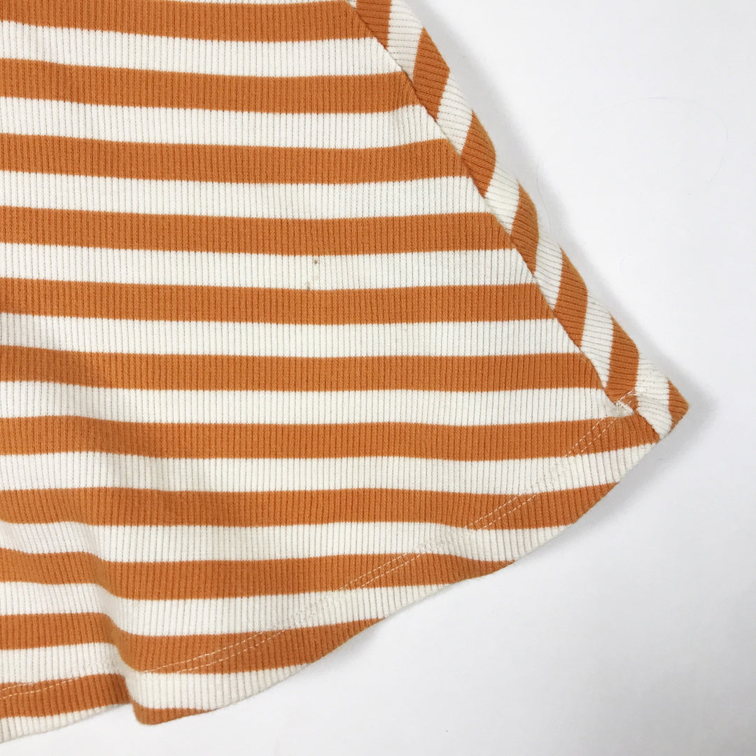 Mini Rodini orange stripe rib tank dress 80-86