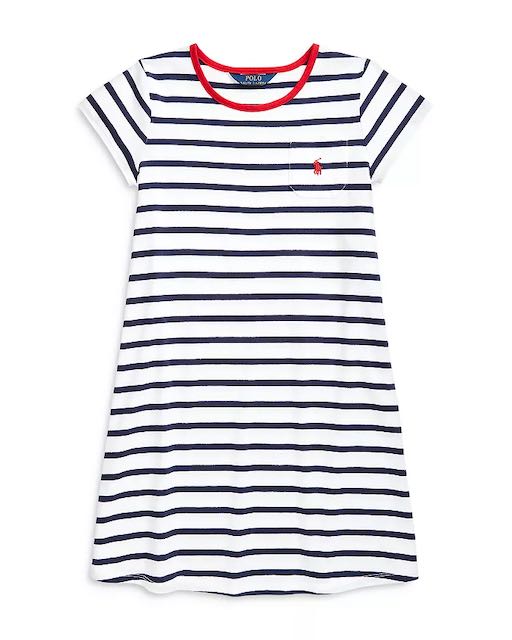 Ralph Lauren short-sleeved mariniere strip summer dress Second Season M/8-10Y 1