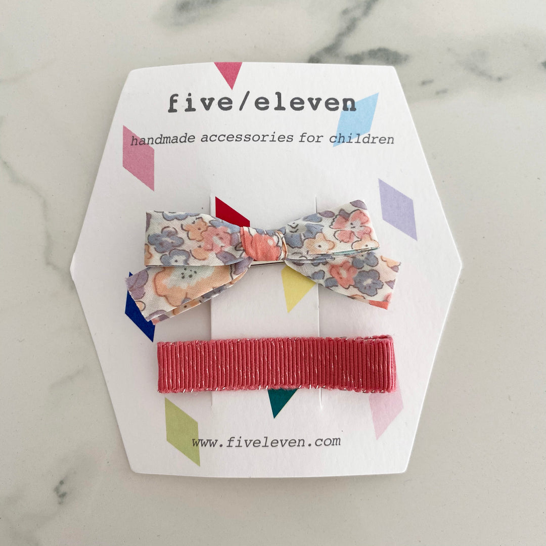 Five/Eleven 2er-Set Haarspangen, rosa Second Season 4,5cm