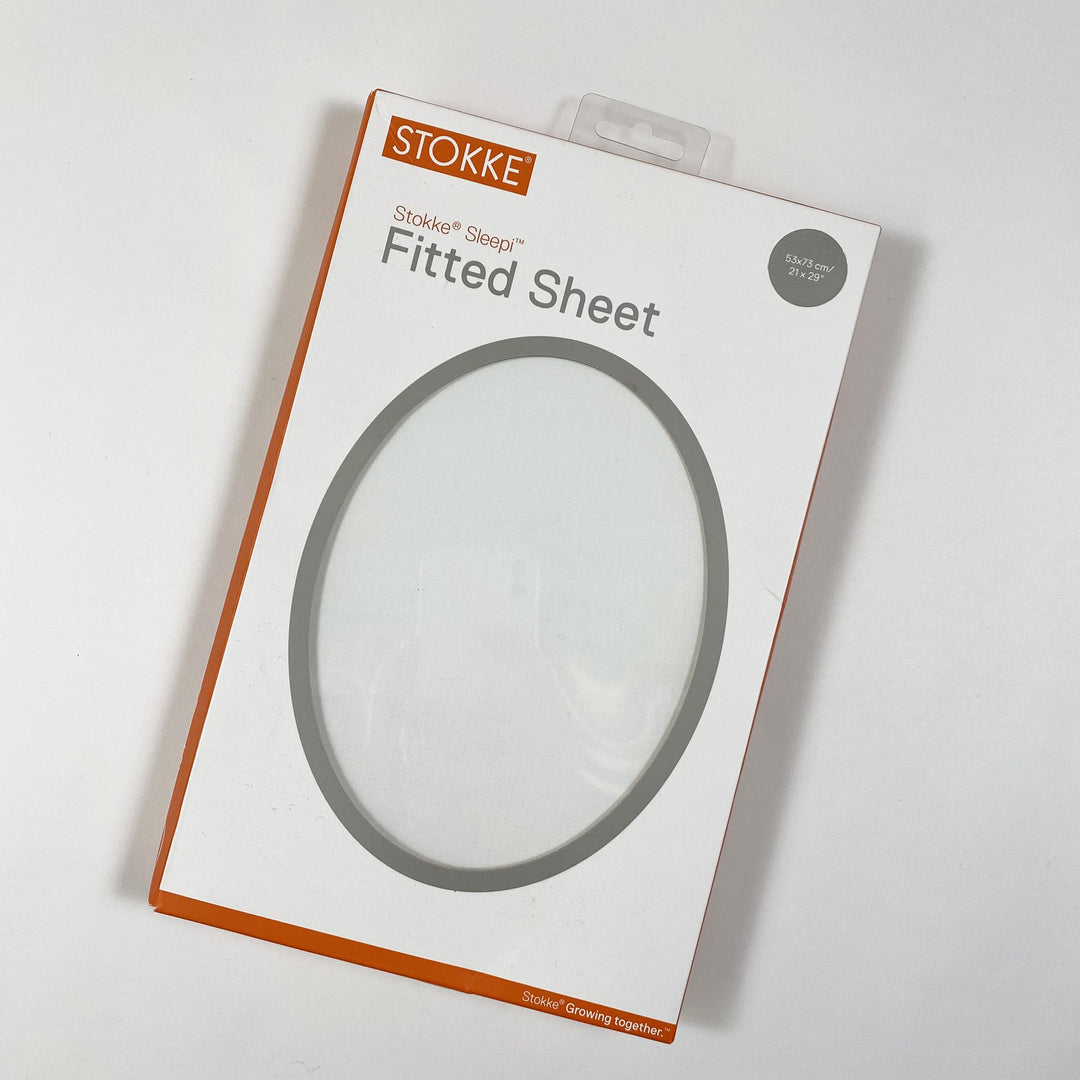 Stokke Sleepi off-white mini fitted sheet 53x73cm