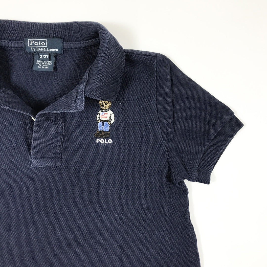 Ralph Lauren marineblaues kurzärmeliges Teddy-Poloshirt 3Y