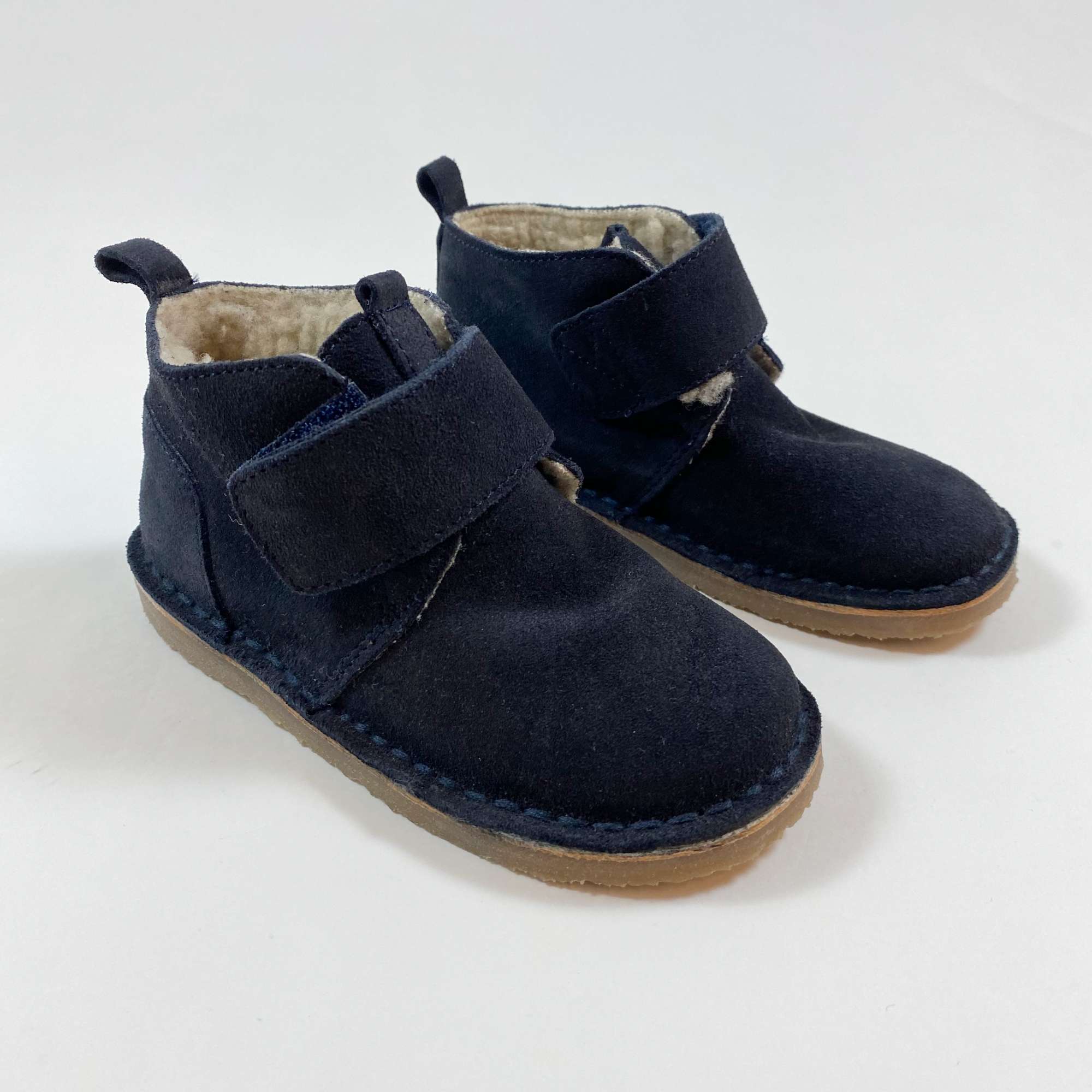 Zara navy fur lined desert boots Ingrid Emil
