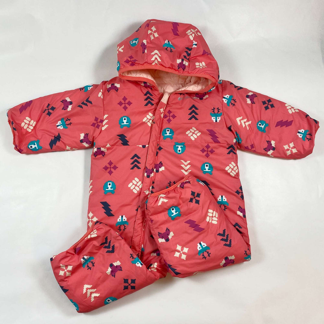 Columbia pink colourblock snowsuit 12-18M 3