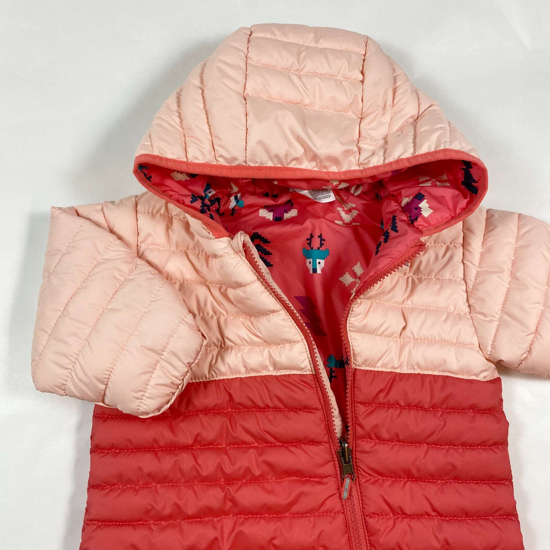 Columbia pink colourblock snowsuit 12-18M 2