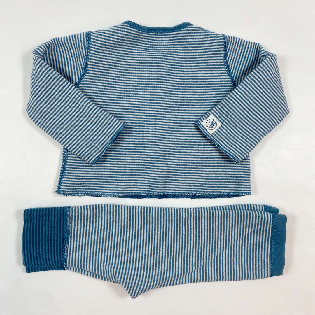 Petit Bateau blue striped baby set 3M/60 2