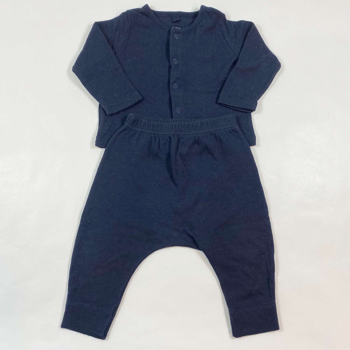 Petit Bateau navy organic cotton baby set 6M/67 1