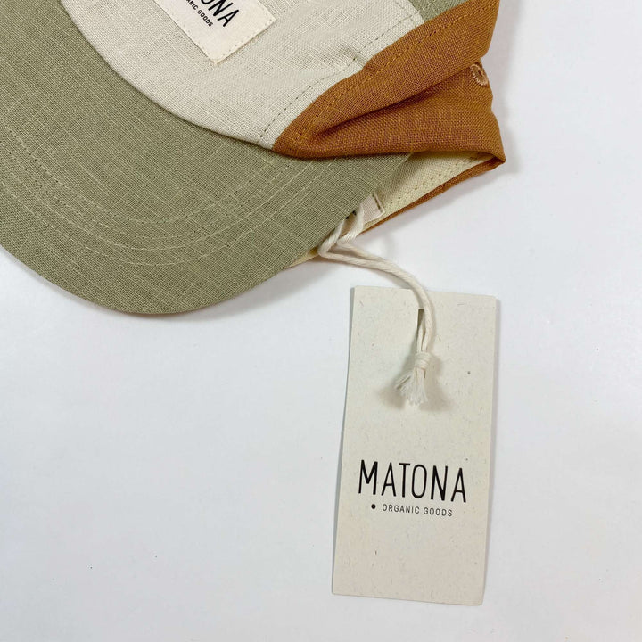 Matona green/almond/rust linen cap/Matona Second Season Large/55-60 3