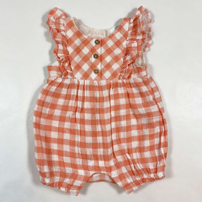 Pure Baby orange checked romper 0-3M 1