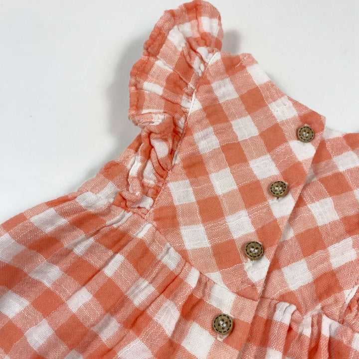 Pure Baby orange checked romper 0-3M 3