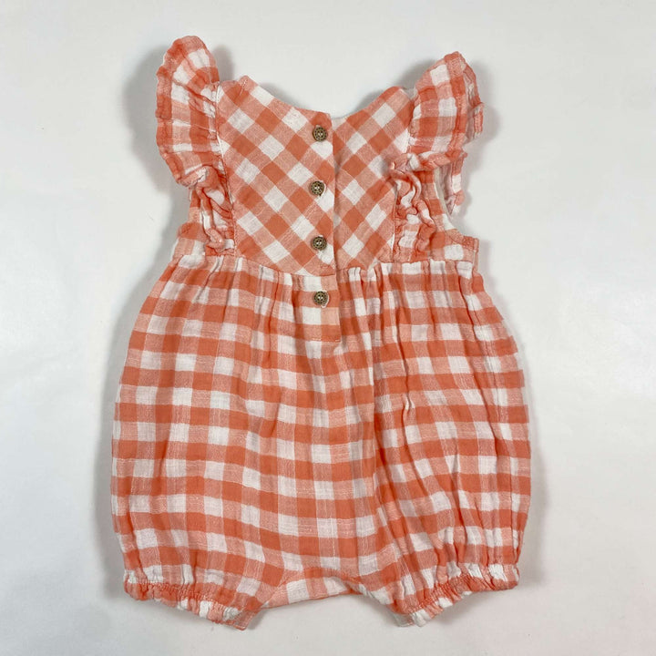 Pure Baby orange checked romper 0-3M 2