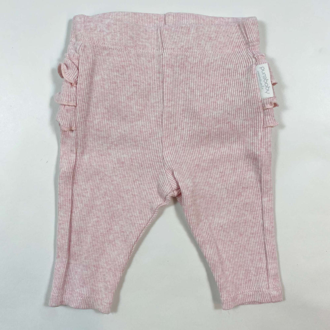 Pure Baby pink leggings with ruffles 0-3M 1