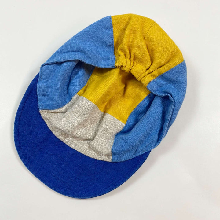 Caribou blue colour block linen cap Grand/4-6Y 2