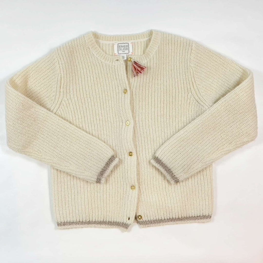 Bonheur du Jour beige Mohair/wool heavy knit cardigan 10Y 1