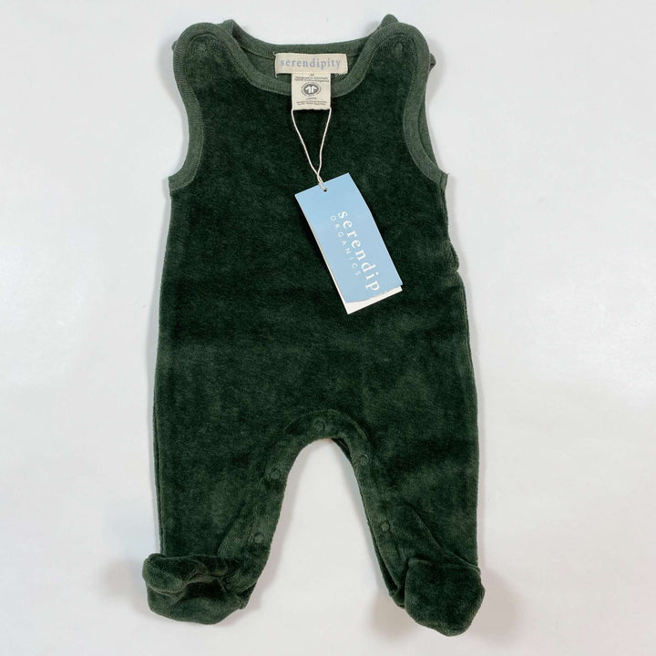 Serendipity Organics forest green velvet babysuit Second Season 44 1