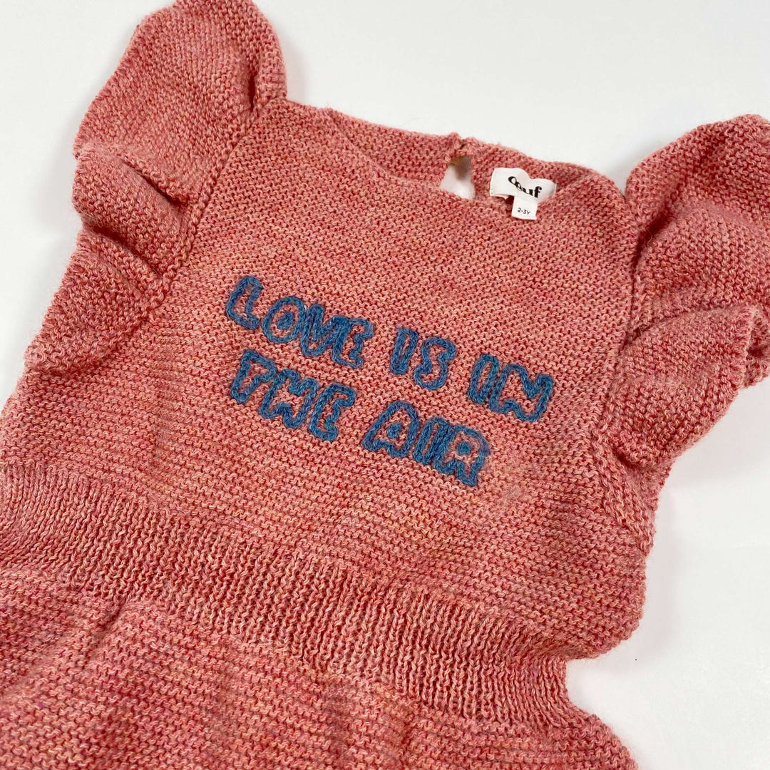 Oeuf NYC Love Is in the Air baby alpaca knit dress 2-3Y 2