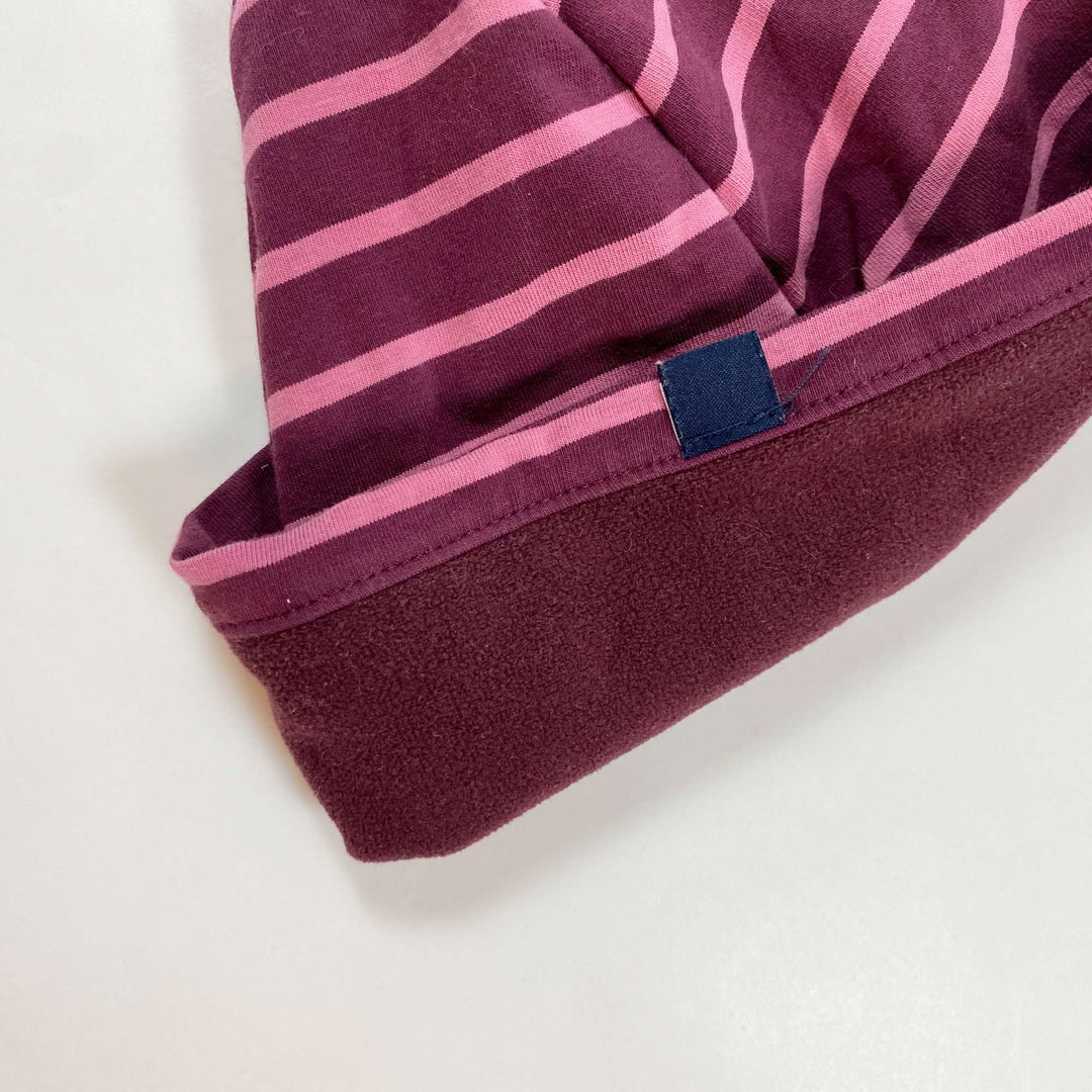 Polarn O. Pyret purple striped fleece lined jersey hat 9M-2Y/48-50 2