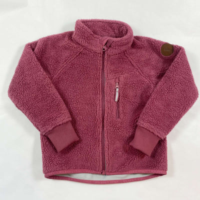 Polarn O. Pyret vintage pink teddy fleece jacket 98/2-3Y 1