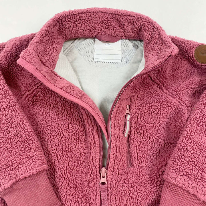 Polarn O. Pyret vintage pink teddy fleece jacket 98/2-3Y 2