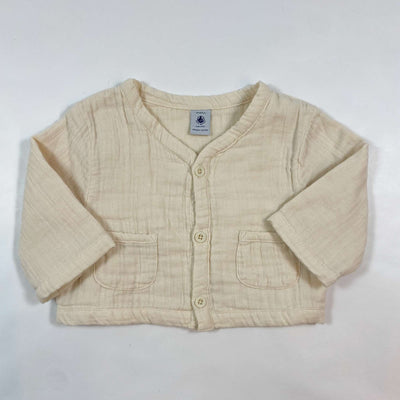 Petit Bateau cream white organic cotton jacket 6M/67 1