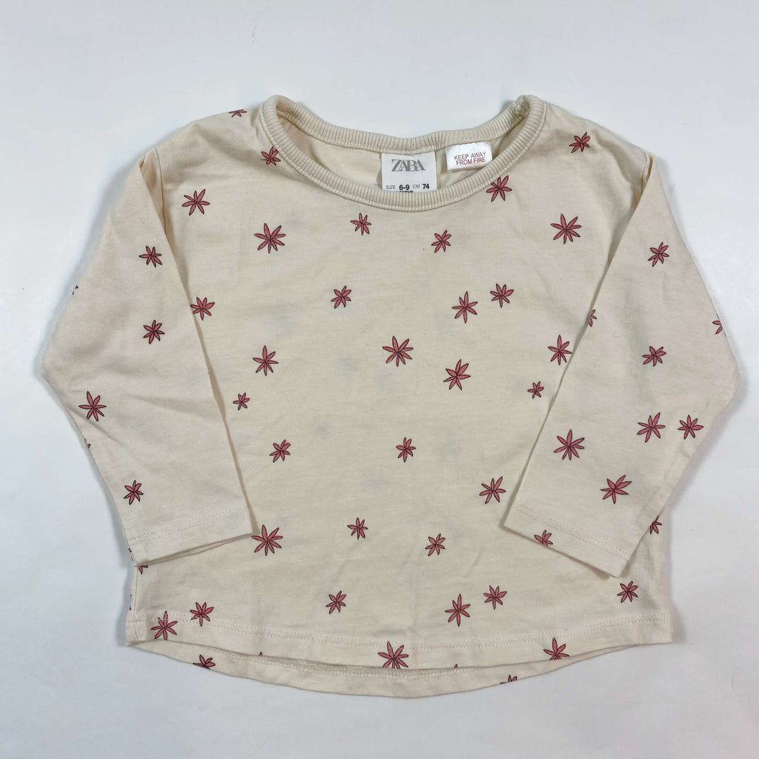 Zara floral longsleeve t-shirt 6-9M/74 1