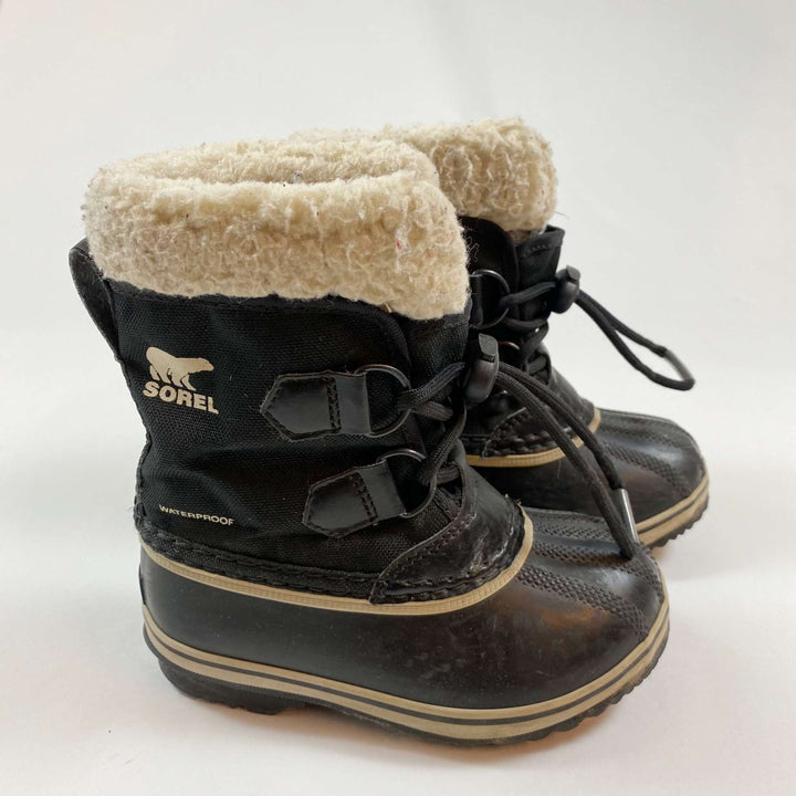 Sorel black kids yoot pac winter boots 27 1