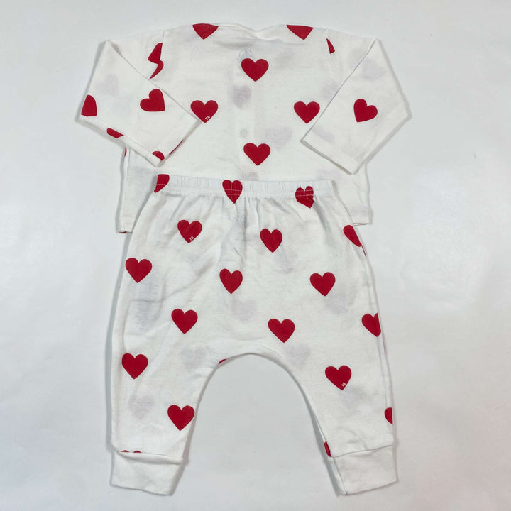 Petit Bateau heart print organic cotton baby set 6M/67 2