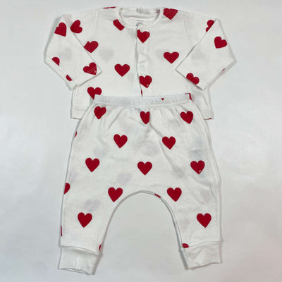 Petit Bateau heart print organic cotton baby set 6M/67 1