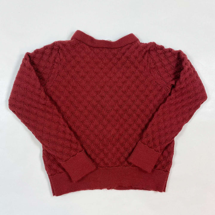Bonpoint red fine knit cardigan 6Y 3