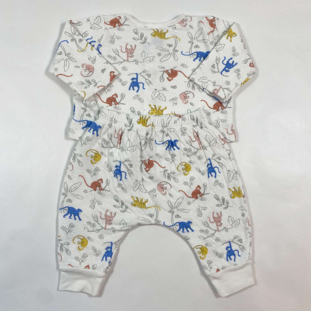 Petit Bateau monkey print organic cotton baby set 3M/60 2