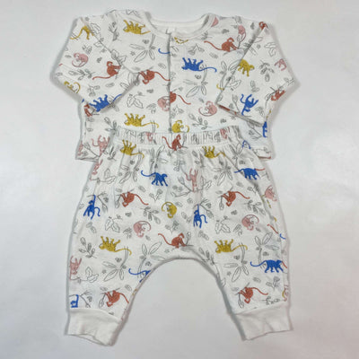 Petit Bateau monkey print organic cotton baby set 3M/60 1