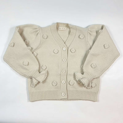 Rylee + Cru beige cardigan with flowers applications 8-9Y 1