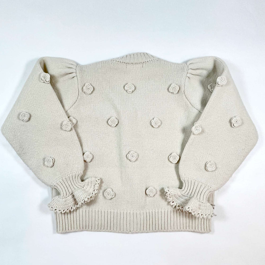 Rylee + Cru beige cardigan with flowers applications 8-9Y 3