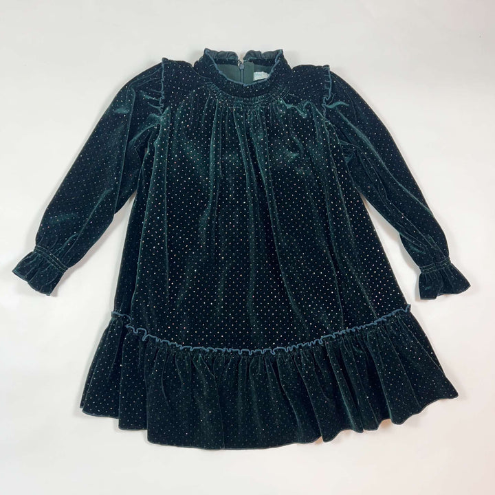 Abel & Lula dark green glitter velvet dress 4Y/104 1