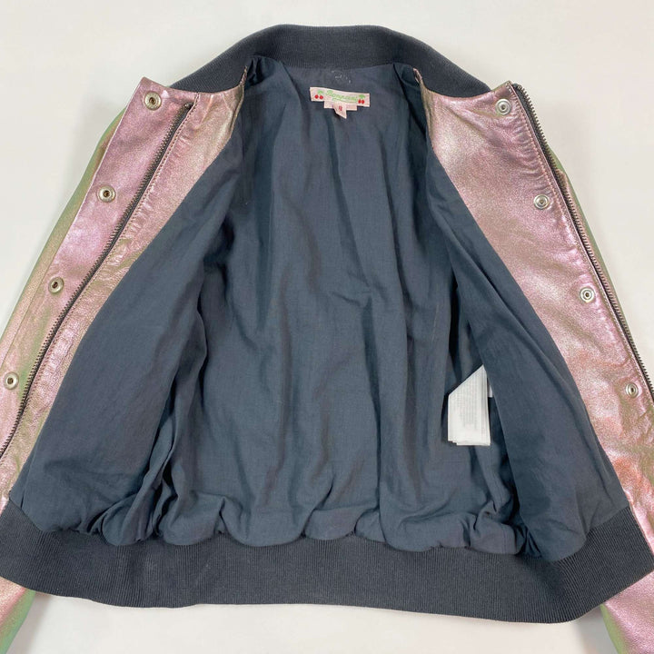 Bonpoint metallic shimmer leather bomber jacket 8Y 2