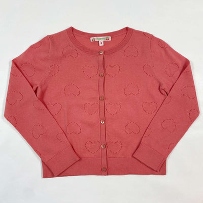 Bonpoint coral heart cardigan 6Y 1