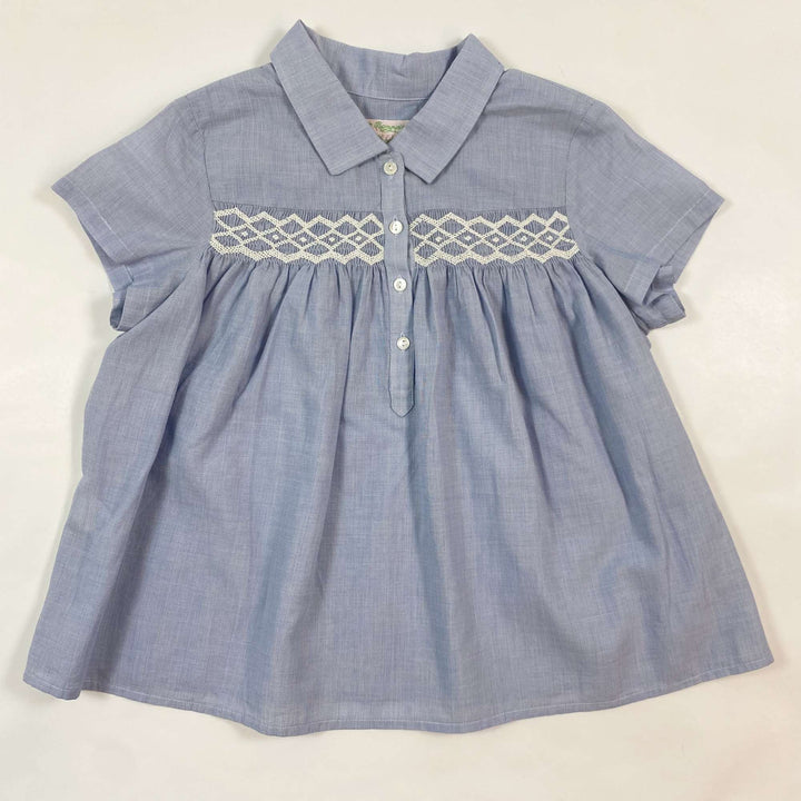 Bonpoint light blue hand embroidered blouse 6Y 1