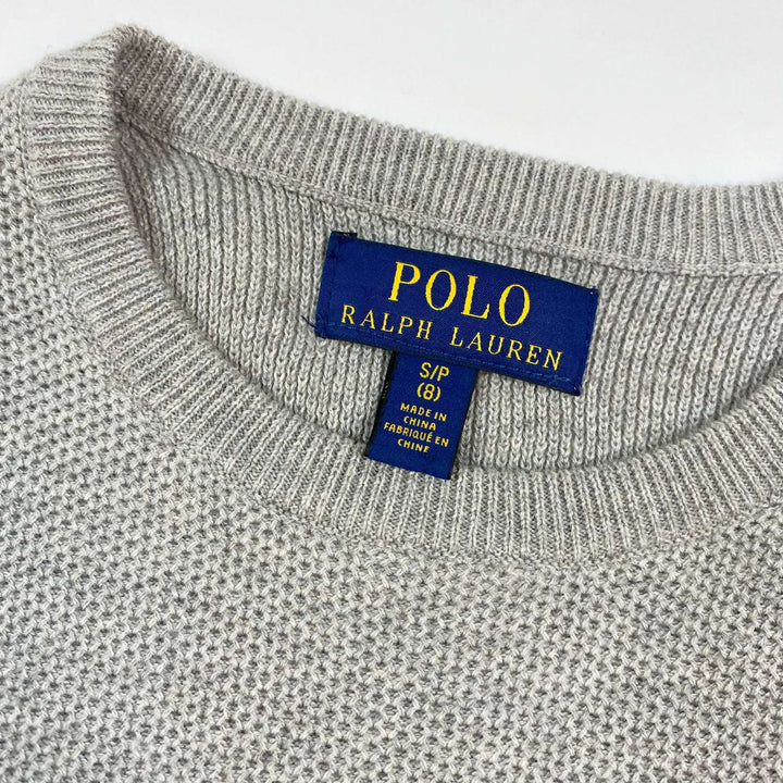 Ralph Lauren grey logo fine knitted jumper S/8Y 2