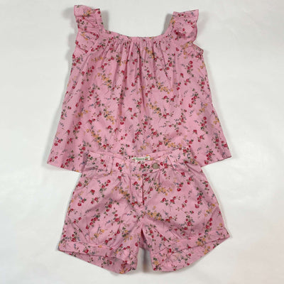 Bonpoint pink floral shorts & blouse summer set 6Y 1