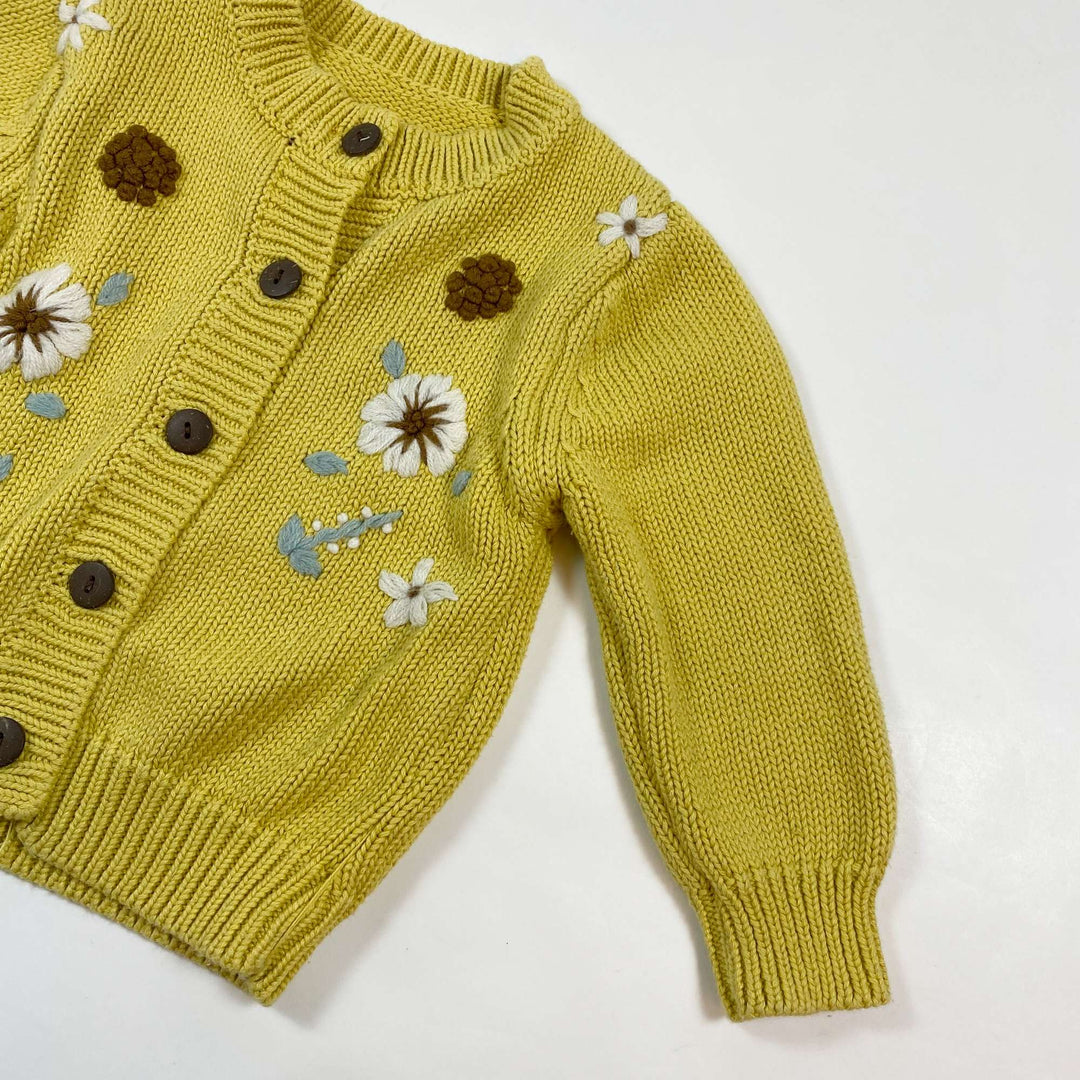 Bobo Choses yellow hand embroidered cardigan ca2-3Y 2