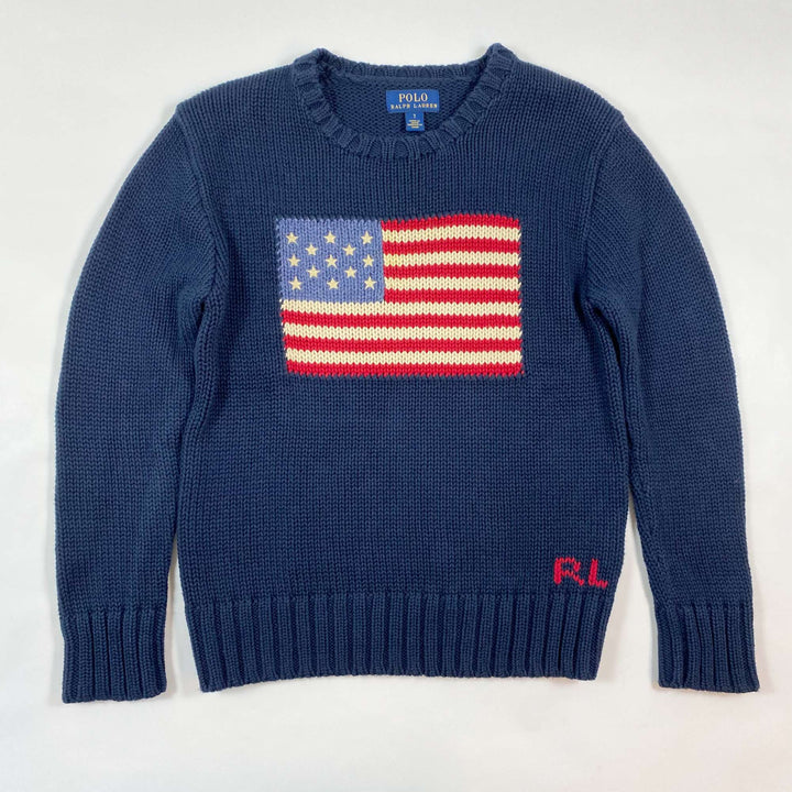 Ralph Lauren stars and stripes navy jumper 7Y 1