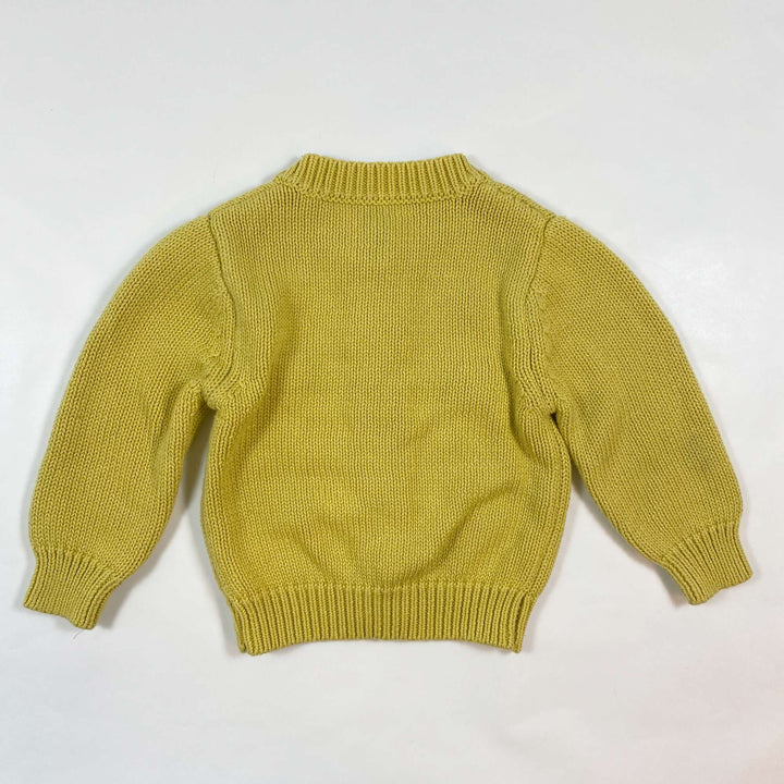 Bobo Choses yellow hand embroidered cardigan ca2-3Y 3