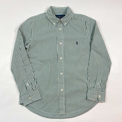 Ralph Lauren green striped button down shirt 7Y 1