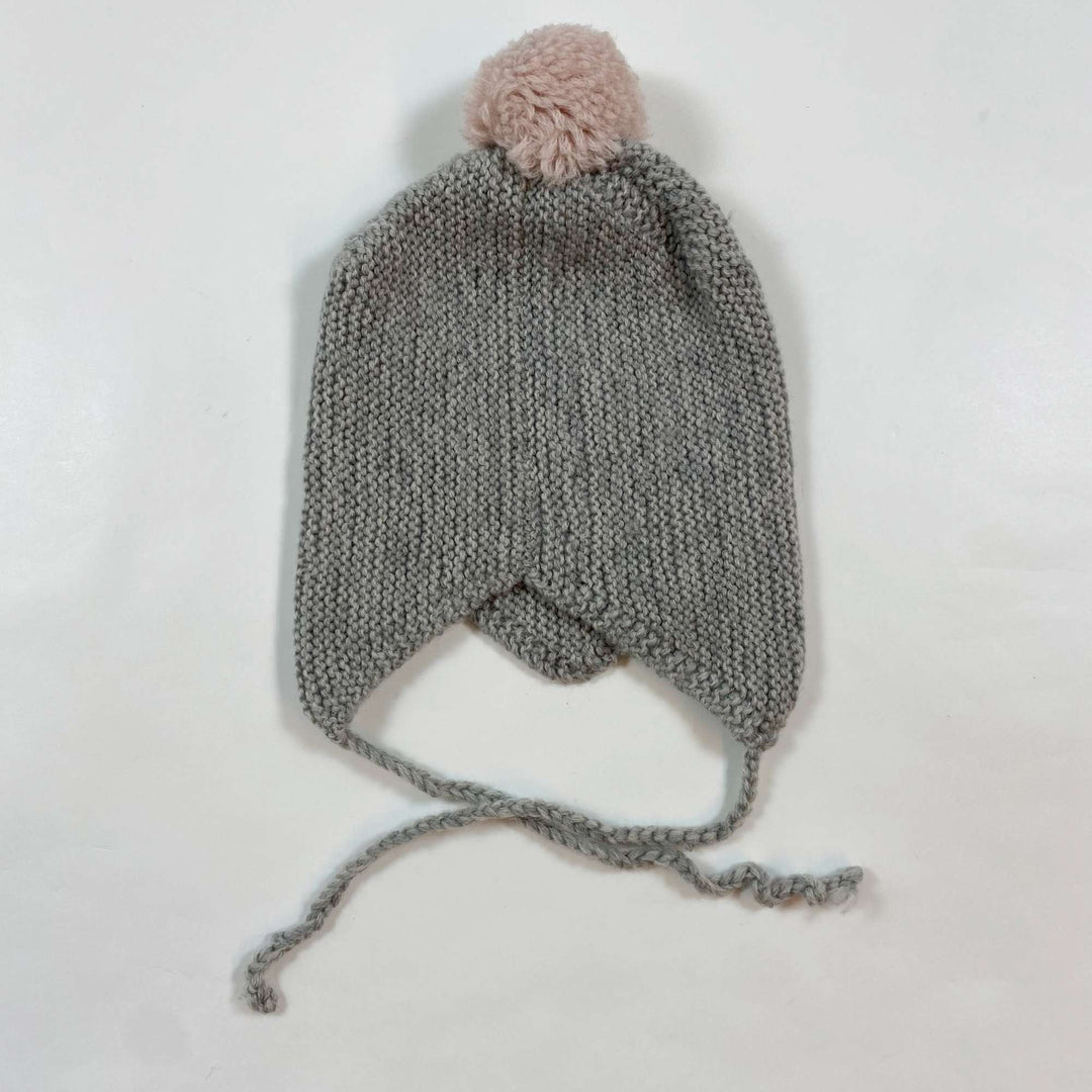 Shirley Bredal grey knitted hat with pompom 18-24M 2